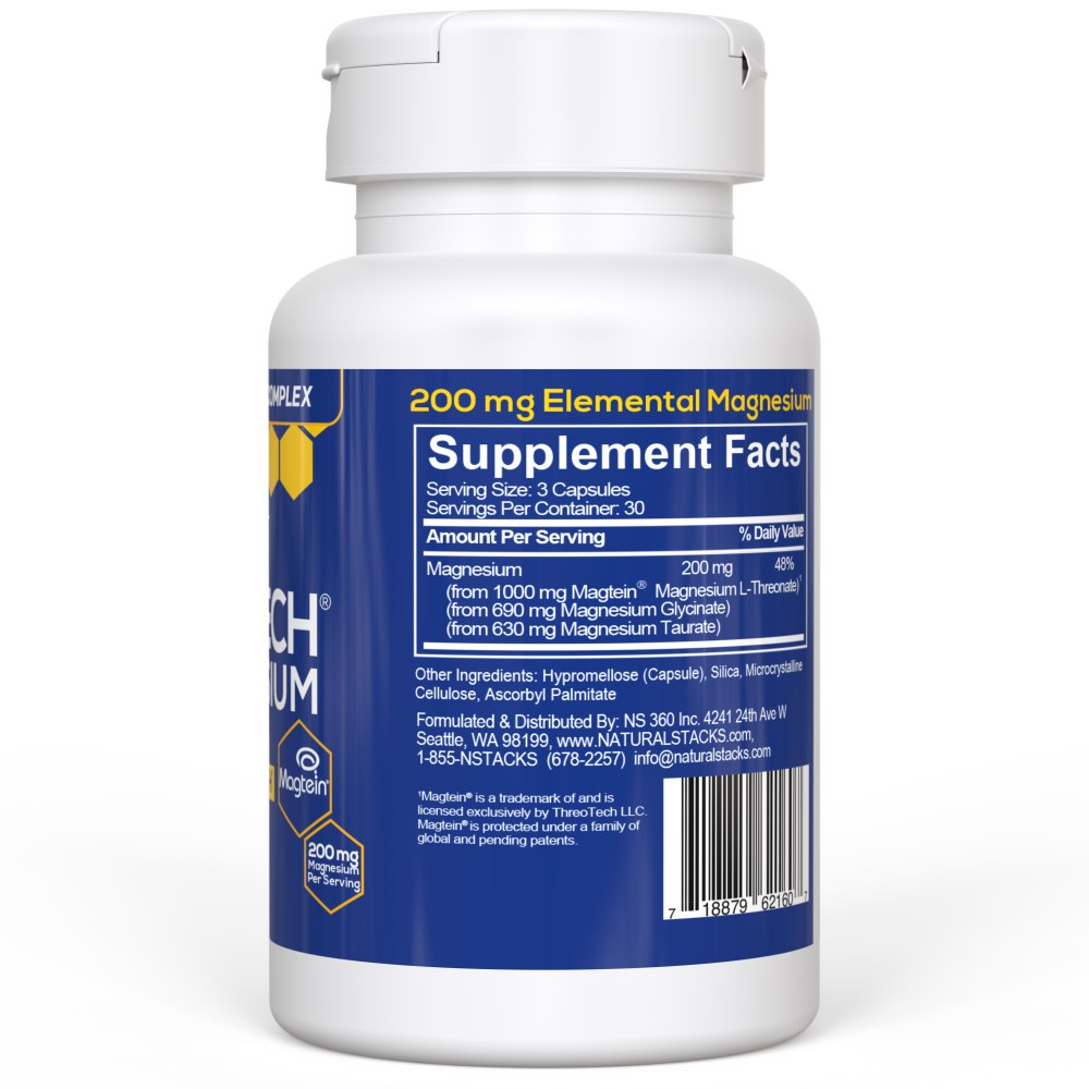 MagTech bottle with the supplement facts panel